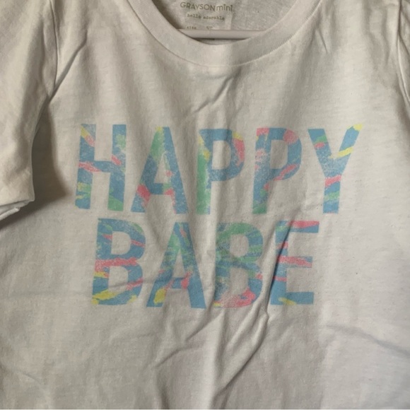 NWT. GRAYSON THREADS Toddler Colorful 'Happy Babe' Print T-Shirt - Picture 3 of 5